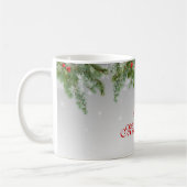 フェスティバルグレークリスマスパイン&スノーフレークマメリーグ コーヒーマグカップ (左)