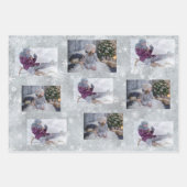 フェスティバルグレーフォトスノーフレーククリスマススクリプト ラッピングペーパーシート (正面)