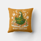 フェスティバルグースクリスマスツリー | ホリデー クッション (裏面)