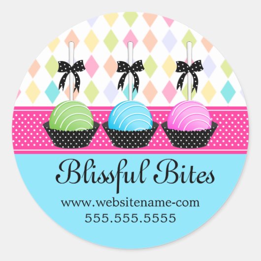 フェスティバルケカラフルーキポップベーカリーボックスシール ラウンドシール (正面)