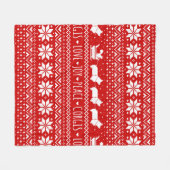 フェスティバルコギスクリスマスホリデーパターンクリスマス フリースブランケット (正面(横))