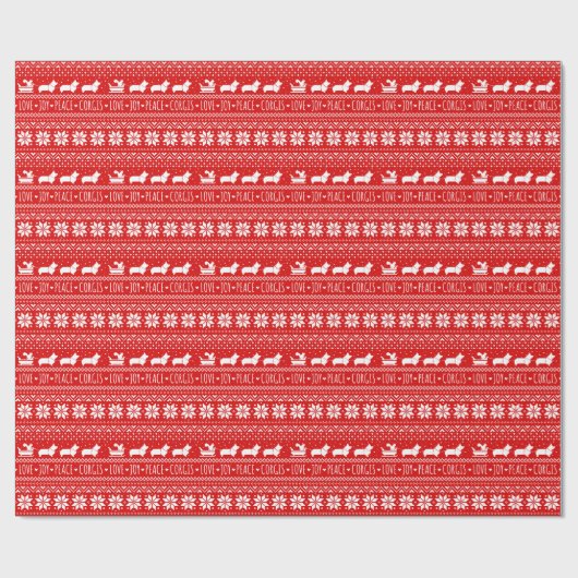 フェスティバルコギスクリスマスホリデーパターンクリスマス ラッピングペーパー (フラット)