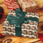 フェスティバルコケットプレイドボウエレガンスクリスマス ラッピングペーパー