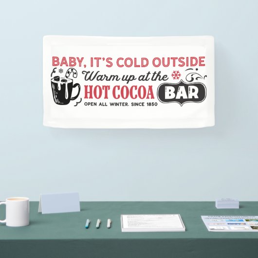 フェスティバルココアバーベンダー外の寒さ 横断幕 (トレードショー)