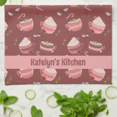 フェスティバルココアマグパターンホリデーキッチンタオル キッチンタオル (折り畳み)