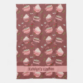 フェスティバルココアマグパターンホリデーキッチンタオル キッチンタオル (縦)