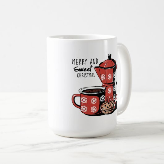 フェスティバルコーヒーカップとホリディトリートを表示 コーヒーマグカップ (正面右)