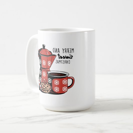 フェスティバルコーヒーカップとホリディトリートを表示 コーヒーマグカップ (正面左)