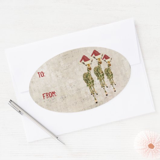 フェスティバルゴールデンギラッフェズギフトステッカー 楕円形シール (封筒)