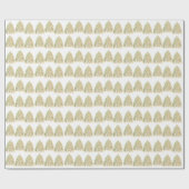 フェスティバルゴールデンクリスマスツリーウォーターカラーホリデー ラッピングペーパー (フラット)