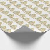 フェスティバルゴールデンクリスマスツリーウォーターカラーホリデー ラッピングペーパー (角)