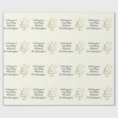 フェスティバルゴールデンツリーオンアイボリークリスマス ラッピングペーパー (フラット)