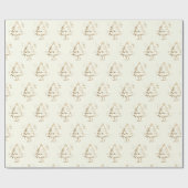 フェスティバルゴールデンツリーオンアイボリークリスマス ラッピングペーパー (フラット)