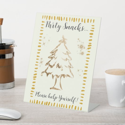 フェスティバルゴールデンツリークリスマスパーティースナック 台座サイン (インサイチュ)