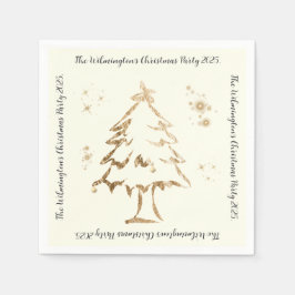 フェスティバルゴールデンツリークリスマスパーティー スタンダードカクテルナプキン