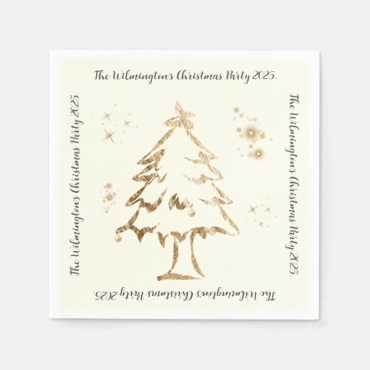 フェスティバルゴールデンツリークリスマスパーティー スタンダードカクテルナプキン (正面)
