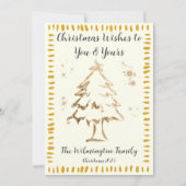 フェスティバルゴールデンツリーファミリークリスマスフラット カード (正面)