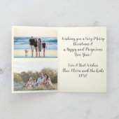 フェスティバルゴールデンツリーファミリーフォトクリスマスフォールディング カード (内部)