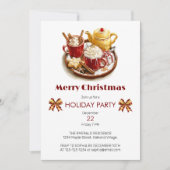 フェスティバルゴールデンティーセット、熱いチョコ、クリスマス 招待状 (正面)