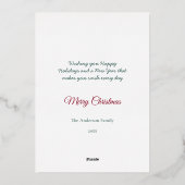 フェスティバルゴールデンハートとクリスマスハットグリーン 箔シーズンカード (裏面)