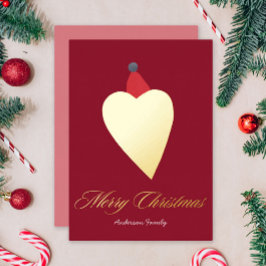 フェスティバルゴールデンハートとクリスマスハットレッド 箔シーズンカード