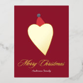 フェスティバルゴールデンハートとクリスマスハットレッド 箔シーズンポストカード (正面)