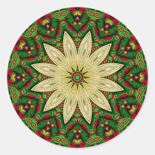 フェスティバルゴールデンフラワー花びら ラウンドシール (正面)