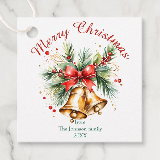 フェスティバルゴールデンベルとレッドボウクリスマス フェイバータグ (正面)