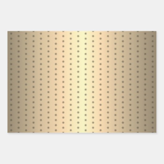 フェスティバルゴールデンメタリックスノーフレーククリスマス ラッピングペーパーシート (正面)