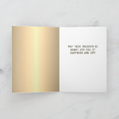 フェスティバルゴールデンメタリックスノーフレーク写真クリスマス シーズンカード (内部)