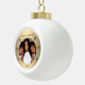 フェスティバルゴールデンメタリックスノーフレーク家族の写真 セラミックボールオーナメント (右)