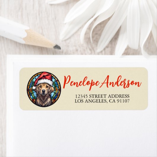 フェスティバルゴールデンレトリーブクリスマス ラベル (インサイチュ)