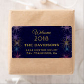 フェスティバルゴールドフォイルニューイヤーズイブお祝い ラベル (インサイチュ)