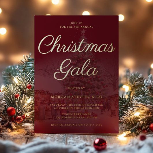 フェスティバルゴールドフォイル企業のクリスマスガラパーティー 箔招待状