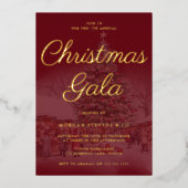 フェスティバルゴールドフォイル企業のクリスマスガラパーティー 箔招待状 (正面)