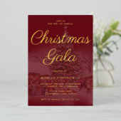 フェスティバルゴールドフォイル企業のクリスマスガラパーティー 箔招待状 (立ち正面)