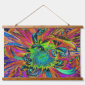 フェスティバルサイケデリックダリアカラフルフラワー花びら 吊り下げ型タペストリー (正面)