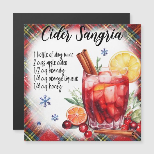 フェスティバルサイダーサングリア磁気レシピカード (正面/裏面)
