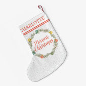 フェスティバルサイプレスパターンモノグラムホリデイ スモールクリスマスストッキング (裏面 (吊り時))