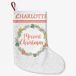 フェスティバルサイプレスパターンモノグラムホリデイ スモールクリスマスストッキング