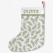 フェスティバルサイプレスパターンモノグラムホリデイ スモールクリスマスストッキング (裏面)