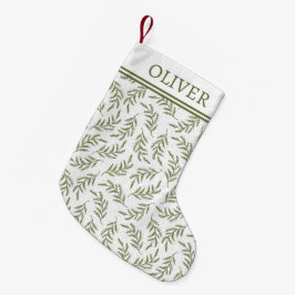 フェスティバルサイプレスパターンモノグラムホリデイ スモールクリスマスストッキング