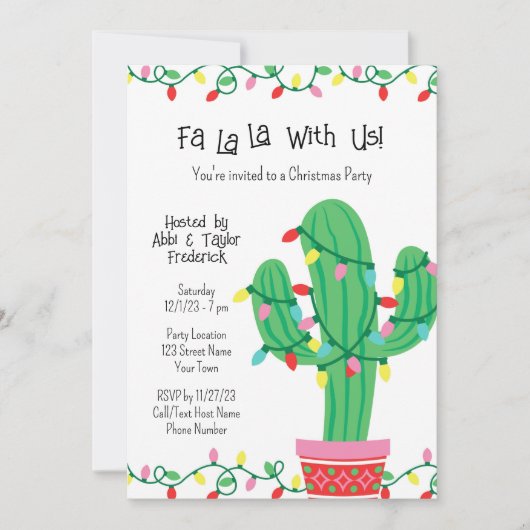 フェスティバルサボスクリスマスパーティの招待状 招待状 (正面)