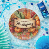 フェスティバルサンクスギビングジンガム紙プレート ペーパープレート (パーティー)