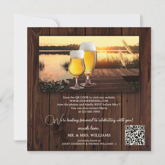 フェスティバルサンセットビールが楽しく過ごし結婚る 招待状 (裏面)