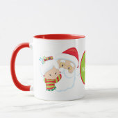フェスティバルサンタとクロース夫人の名前 マグカップ (左)