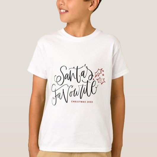 フェスティバルサンタのお気に入りのレタリング Tシャツ (正面)