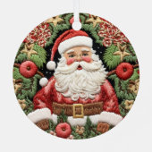 フェスティバルサンタクリスマスホリデーズイフェイクンズ刺繍 メタルオーナメント (裏面)