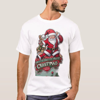 フェスティバルサンタクリスマスTシャツデザイン Tシャツ