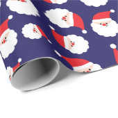フェスティバルサンタクロスクリスマスギフトブルーシームレス ラッピングペーパー (ロールコーナー)